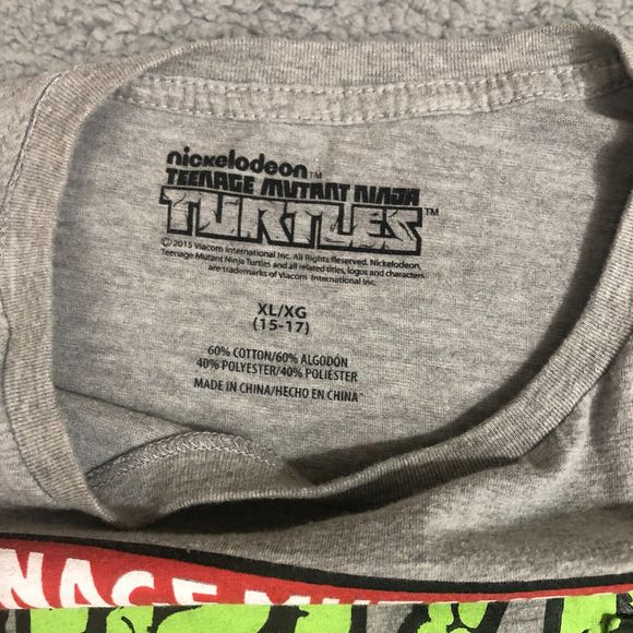 Teenage Mutant Ninja Turtles Shirt Kids Extra Large XL Gray Graphic‎ Tee Outdoor - Picture 5 of 8